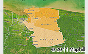 Political Shades Map of Commewijne, satellite outside