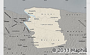 Shaded Relief Map of Commewijne, darken, semi-desaturated