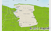 Shaded Relief Map of Commewijne, physical outside