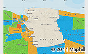Shaded Relief Map of Commewijne, political outside