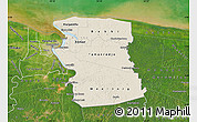 Shaded Relief Map of Commewijne, satellite outside