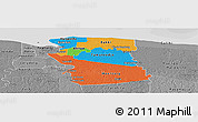 Political Panoramic Map of Commewijne, desaturated
