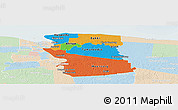 Political Panoramic Map of Commewijne, lighten