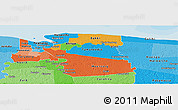 Political Panoramic Map of Commewijne, political shades outside