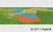 Political Panoramic Map of Commewijne, satellite outside