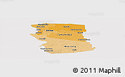 Political Shades Panoramic Map of Commewijne, cropped outside