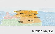 Political Shades Panoramic Map of Commewijne, lighten