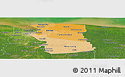 Political Shades Panoramic Map of Commewijne, satellite outside