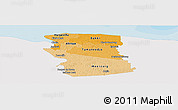 Political Shades Panoramic Map of Commewijne, single color outside
