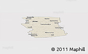 Shaded Relief Panoramic Map of Commewijne, cropped outside