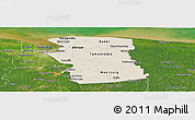 Shaded Relief Panoramic Map of Commewijne, satellite outside