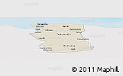 Shaded Relief Panoramic Map of Commewijne, single color outside