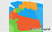 Political Simple Map of Commewijne, political shades outside