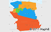 Political Simple Map of Commewijne, single color outside