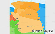 Political Shades Simple Map of Commewijne