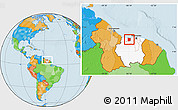 Political Location Map of Welgelegen, highlighted country