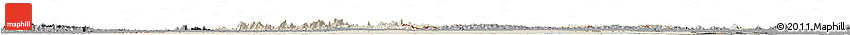 Shaded Relief Horizon Map of Suriname, darken, desaturated