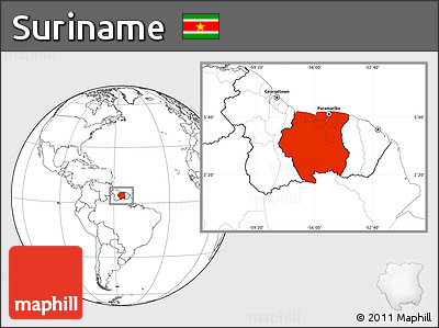 Blank Location Map of Suriname