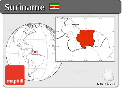 Blank Location Map of Suriname