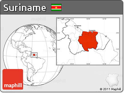 Blank Location Map of Suriname