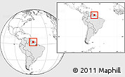 Blank Location Map of Suriname, highlighted continent, within the entire continent