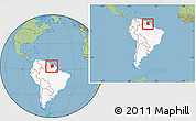 Savanna Style Location Map of Suriname, highlighted continent, within the entire continent