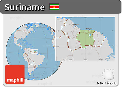 Savanna Style Location Map of Suriname, lighten, desaturated, land only