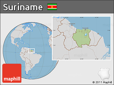Savanna Style Location Map of Suriname, lighten, desaturated, land only