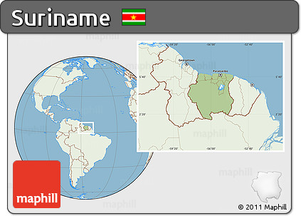 Savanna Style Location Map of Suriname, lighten, land only