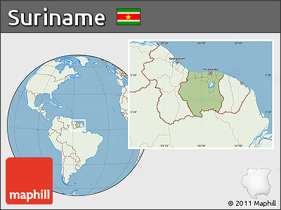 Savanna Style Location Map of Suriname, lighten, land only