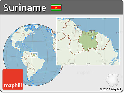 Savanna Style Location Map of Suriname, lighten, land only