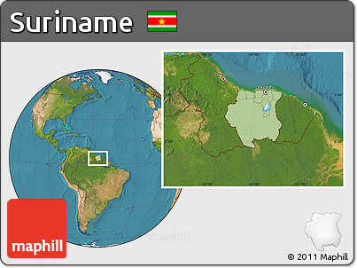 Savanna Style Location Map of Suriname, satellite outside