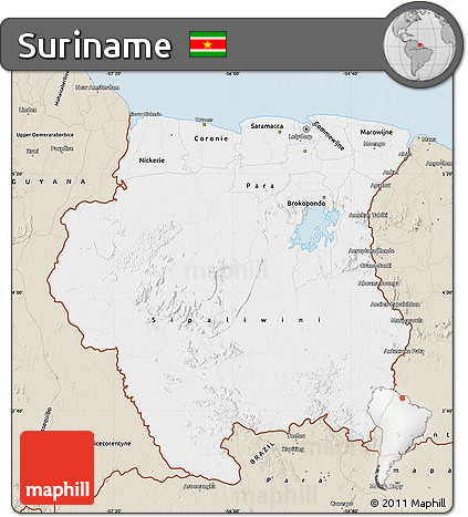 Classic Style Map of Suriname