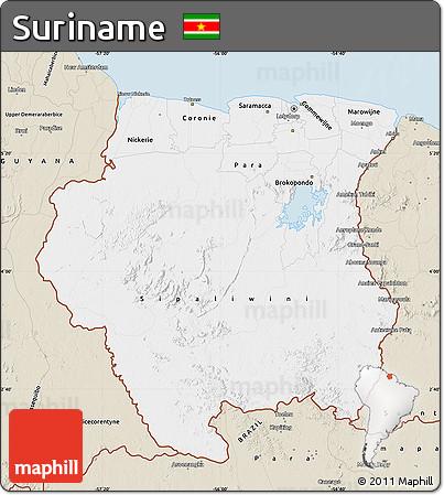Classic Style Map of Suriname