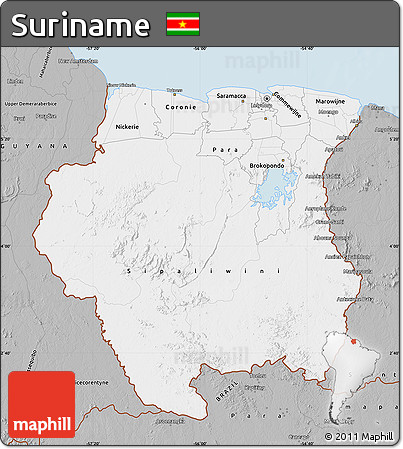 Gray Map of Suriname