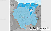 Political Shades Map of Suriname, desaturated, land only