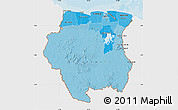 Political Shades Map of Suriname, single color outside