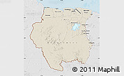 Shaded Relief Map of Suriname, lighten, desaturated, land only