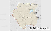 Shaded Relief Map of Suriname, lighten, desaturated