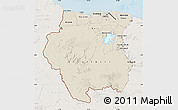 Shaded Relief Map of Suriname, lighten, land only