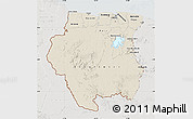 Shaded Relief Map of Suriname, lighten, semi-desaturated