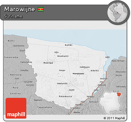 Gray 3D Map of Marowijne