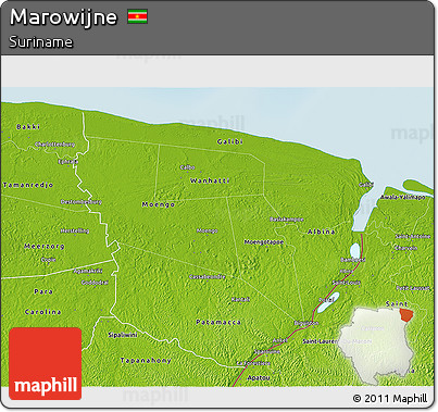 Physical 3D Map of Marowijne