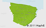 Physical 3D Map of Marowijne, single color outside