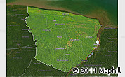Satellite 3D Map of Marowijne, darken