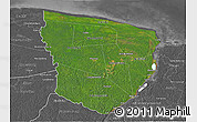 Satellite 3D Map of Marowijne, desaturated