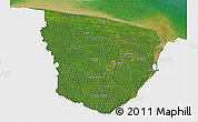 Satellite 3D Map of Marowijne, single color outside