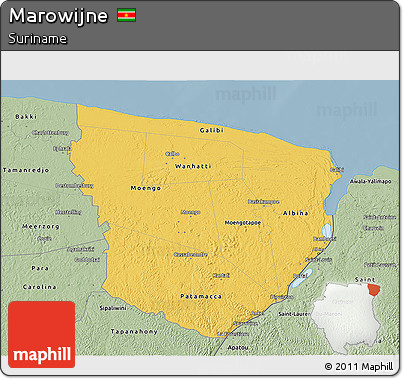 Savanna Style 3D Map of Marowijne