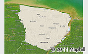 Shaded Relief 3D Map of Marowijne, satellite outside