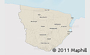 Shaded Relief 3D Map of Marowijne, single color outside